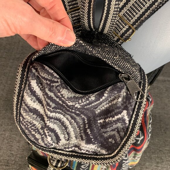 Kathmandu Imports Backpack - bag medium boho hippie festival colorful mushrooms - Picture 10 of 14